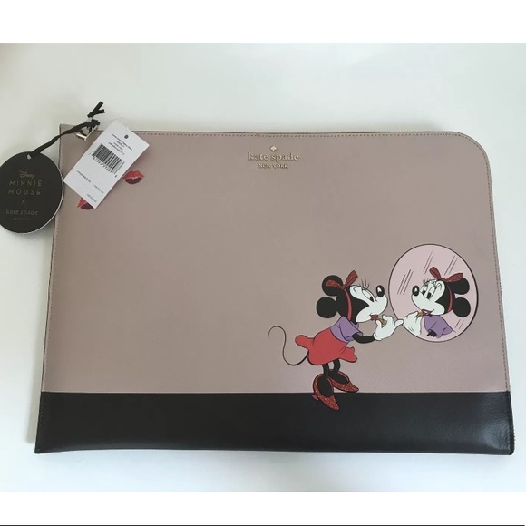 kate spade Bags Kate Spade Minnie Mouse Laptop Case Beige Black